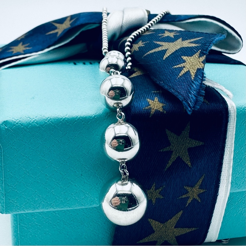 Tiffany & Co. Graduated Beaded Drop Necklace in Sterling Silver with Packaging - Picture 9 of 10